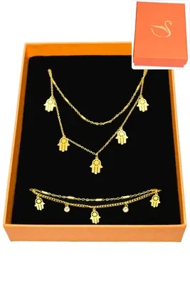 Coffret main de Fatma parure bijoux collection hervé aliex Or