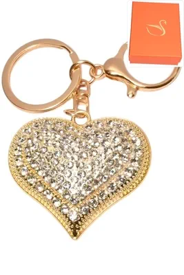 porte-cle coffret coeur porte-sac Or