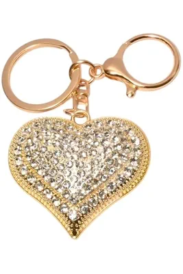 porte-cle coeur porte-sac Or