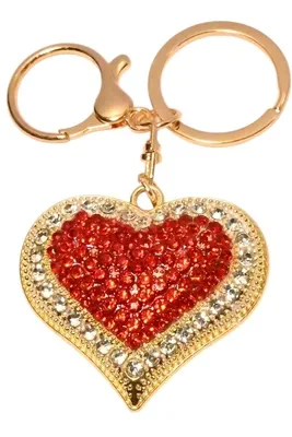 porte-cle coeur porte-sac Or