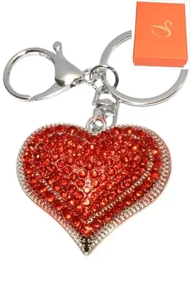 porte-cle coffret coeur porte-sac Argent