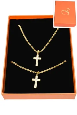 Coffret croix parure bijoux collection hervé aliex Or