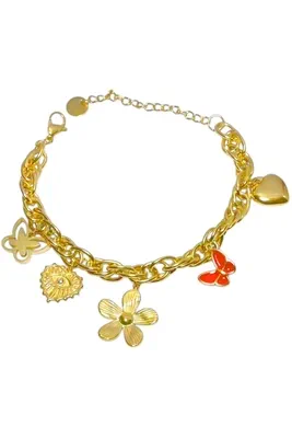 Bracelet breloque fleur Or