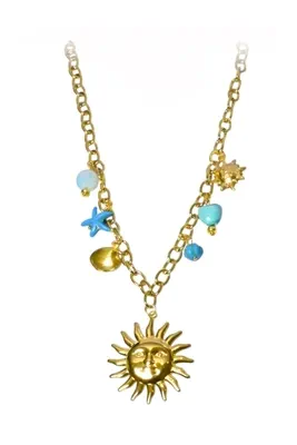 Collier breloque soleil Or DFD37F 