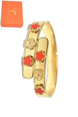 Coffret cadeaux jonc fleur Or
