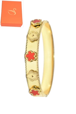 Coffret cadeaux jonc fleur Or