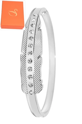 Coffret cadeaux jonc feuille Argent