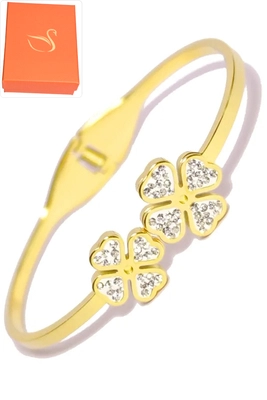 Coffret cadeaux jonc tréfle Or