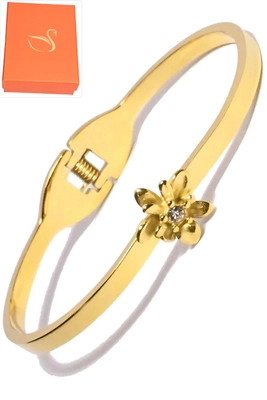 Coffret cadeaux jonc fleur Or 413F4B 