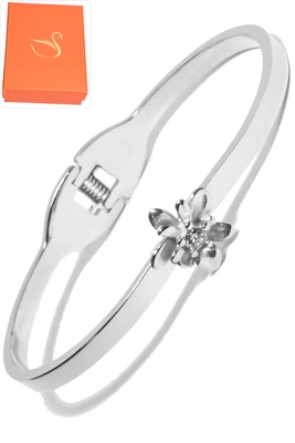 Coffret cadeaux jonc fleur Argent