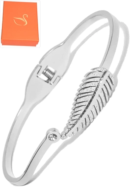 Coffret cadeaux jonc feuille de la vie Argent