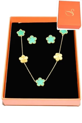 Coffret fleur parure bijoux collection hervé aliex Or