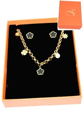 Coffret fleur parure bijoux collection hervé aliex Or