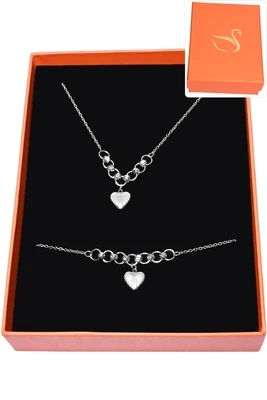 Coffret coeur parure bijoux collection hervé aliex Argent