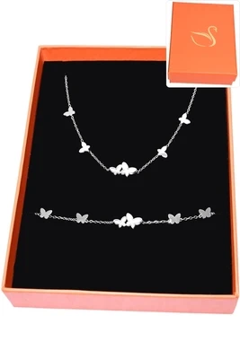Coffret papillon parure bijoux collection hervé aliex Argent