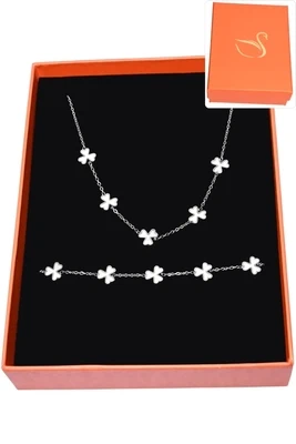 Coffret fleur parure bijoux collection hervé aliex Argent