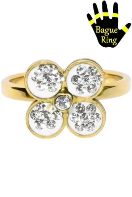 Bague anti-stress tournante 18mm fleur Or