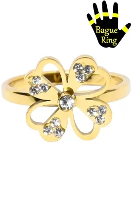 Bague anti-stress tournante 20mm tréfle Or