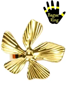 Bague taille 19mm fleur Or