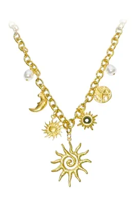 Collier breloque soleil Or
