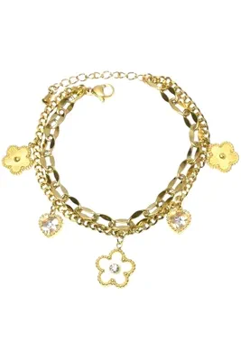 Bracelet breloque fleur Or