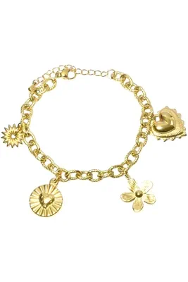 Bracelet breloque fleur Or