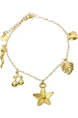 Bracelet breloque fleur Or