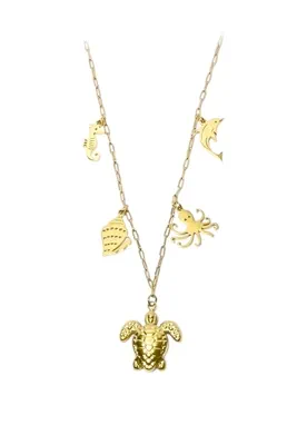 Collier breloque tortue Or