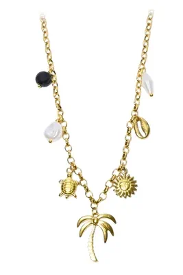 Collier breloque palmier Or
