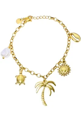 Bracelet breloque palmier Or