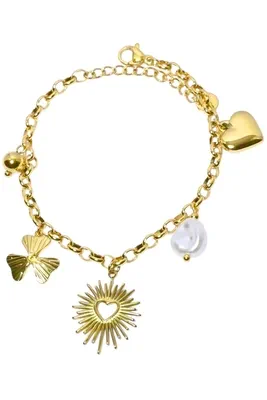Bracelet breloque soleil Or