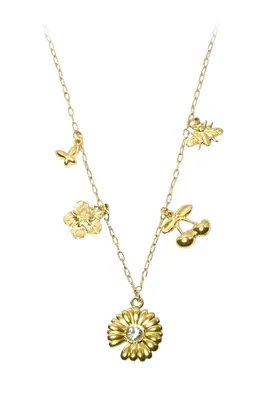 Collier breloque fleur Or