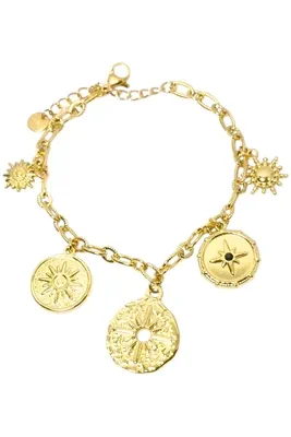 Bracelet breloque soleil Or