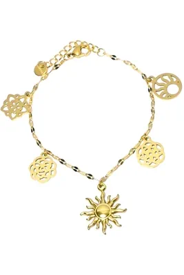 Bracelet breloque soleil Or