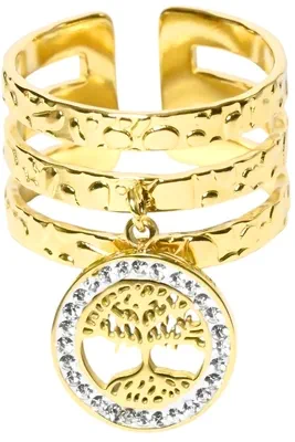 Bague taille réglable breloque arbre de vie Or