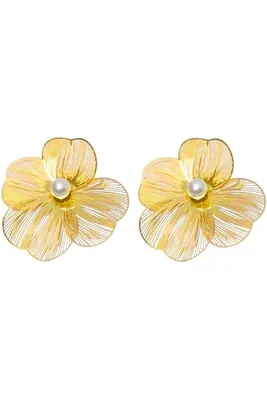 Boucle-d-oreille fleur Or