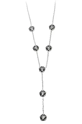 Collier en Y fleur Argent