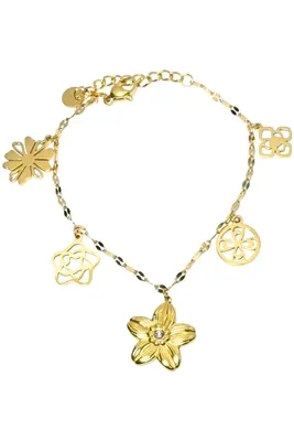 Bracelet breloque fleur Or