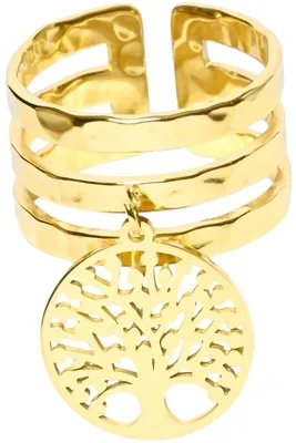 Bague taille réglable breloque arbre de vie Or