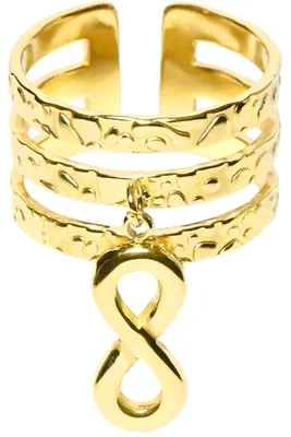 Bague taille réglable breloque infini Or