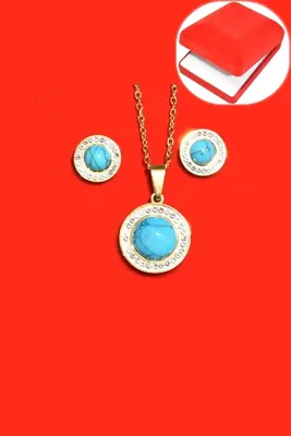 Coffret rouge cadeaux turquoise Or