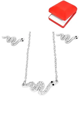 Coffret rouge cadeaux serpent Argent