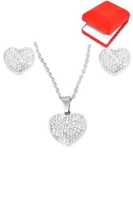 Coffret rouge cadeaux coeur Argent