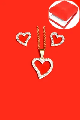 Coffret rouge cadeaux coeur Or