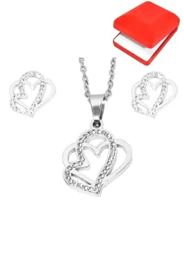 Coffret rouge cadeaux coeur Argent