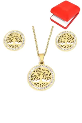 Coffret rouge cadeaux arbre de la vie Or