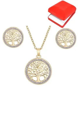Coffret rouge cadeaux arbre de la vie Or