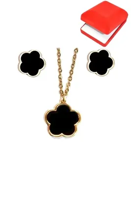 Coffret rouge cadeaux bijoux fleur Or