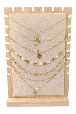 Collier en lot avec présentoir Or