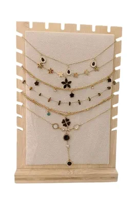 Collier en lot avec présentoir Or